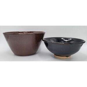 Ben Owen iii Seagrove NC North Carolina Pottery Bowls‎ 1991 1990 Black Brown